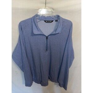 Travis Mathew Men’s Zip Collar Shirt Size 2XL Blue Golf Athleisure Tennis